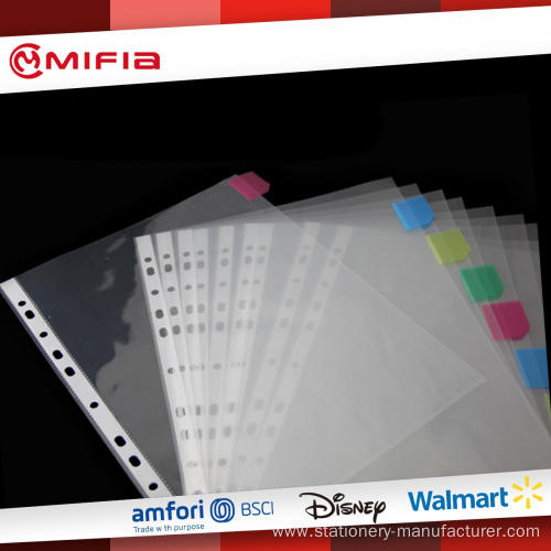 11-Hole Punched Pockets for Ring Binders with tab